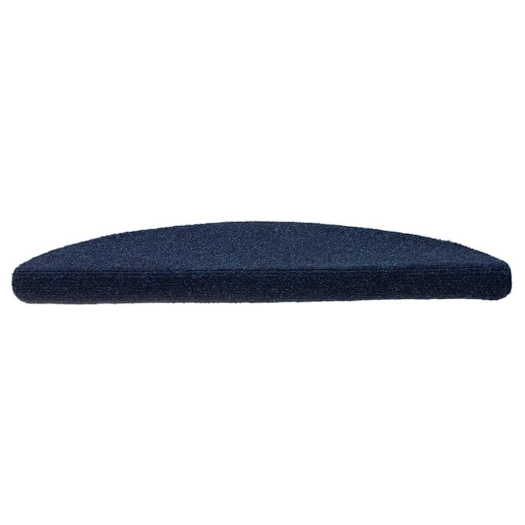 Vidaxl trapmatten zelfklevend 30 stuks 56x17x3 cm marineblauw halfrond