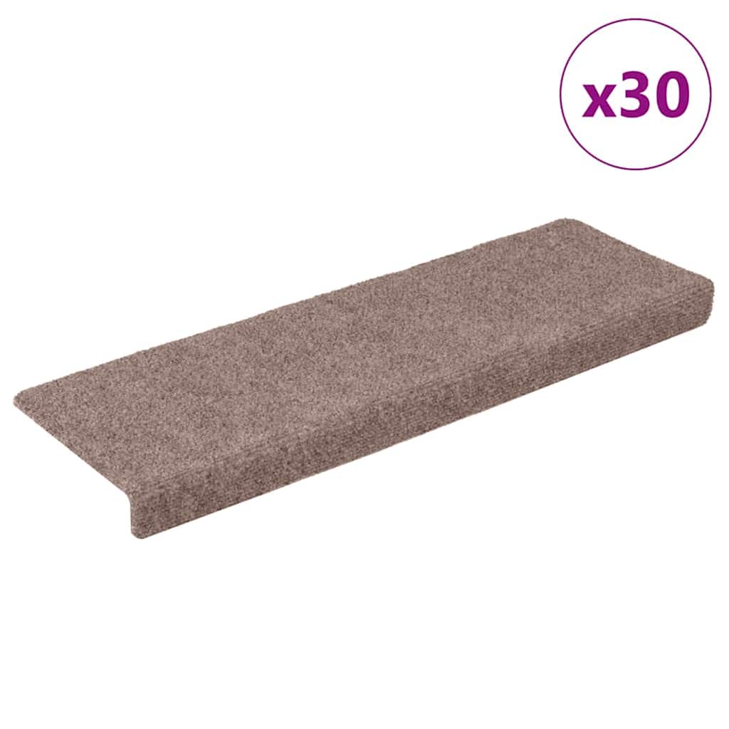 Vidaxl trapmatten zelfklevend 30 stuks 65x21x4 cm crème met rechthoekige rand