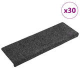 Vidaxl trapmatten zelfklevend 30 stuks 65x21x4 cm grijs rechthoekige rand