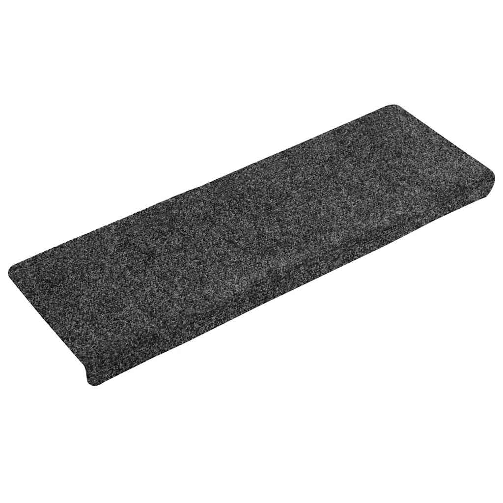 Vidaxl trapmatten zelfklevend 30 stuks 65x21x4 cm grijs rechthoekige rand