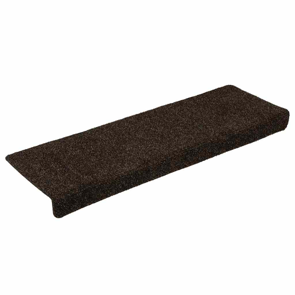 Vidaxl trapmatten zelfklevend 30 stuks 65x21x4 cm donkerbruin rechthoekige rand