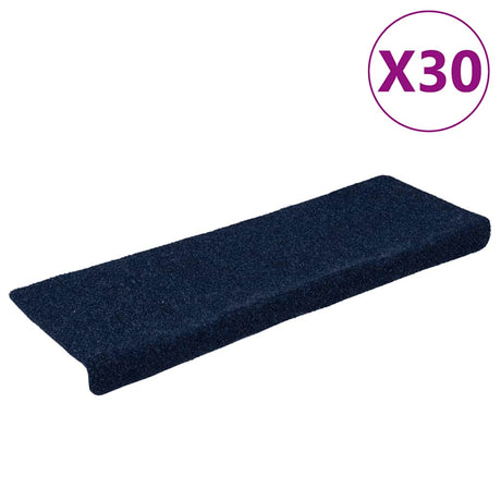 Vidaxl trapmatten zelfklevend 30 stuks 65x21x4 cm marineblauw
