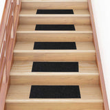 Vidaxl trapmatten zelfklevend 30 stuks 60x25 cm zwart rechthoekig