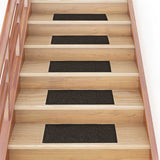 Vidaxl trapmatten zelfklevend 30 stuks 60x25 cm donkerbruin rechthoekig