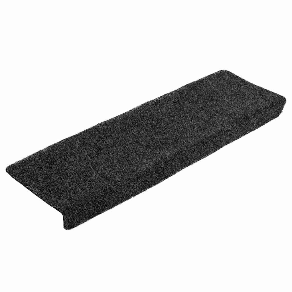 Vidaxl trapmatten zelfklevend 20 stuks 65x21x4 cm zwart rechthoekige rand