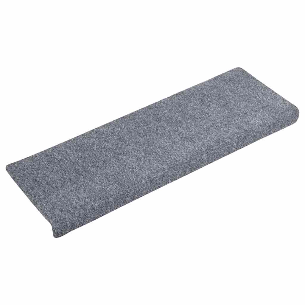 Vidaxl trapmatten zelfklevend 20 stuks 65x21x4 cm lichtgrijs rechthoekige rand