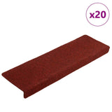 Vidaxl trapmatten zelfklevend 20 stuks 65x21x4 cm bordeaux rood rechthoekige rand
