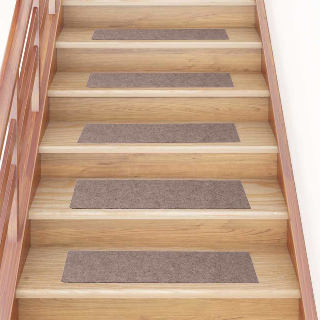 Vidaxl trapmatten zelfklevend 30 stuks 76x20 cm lichtbruin rechthoekig