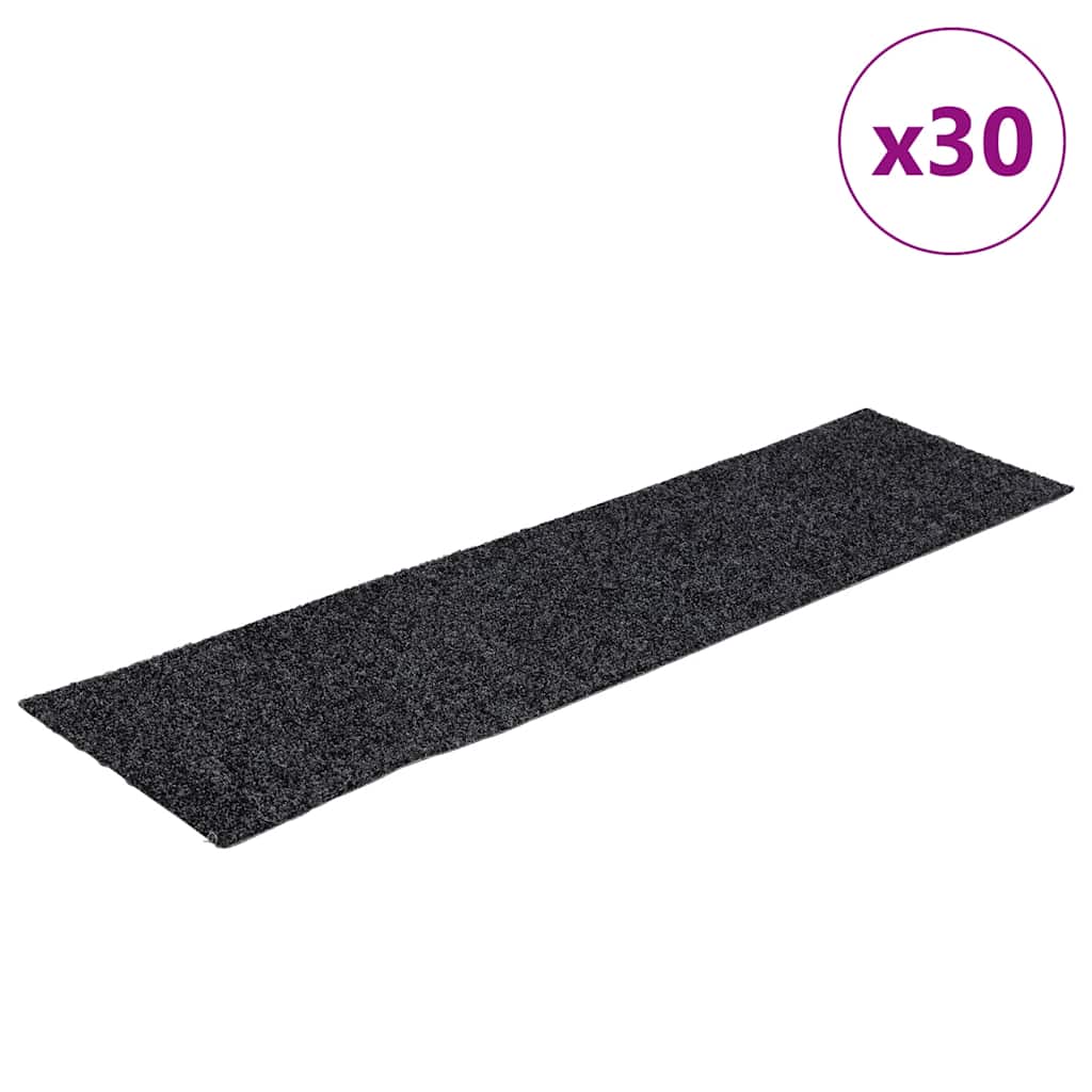 Vidaxl trapmatten zelfklevend 30 stuks 76x20 cm grijs rechthoekig