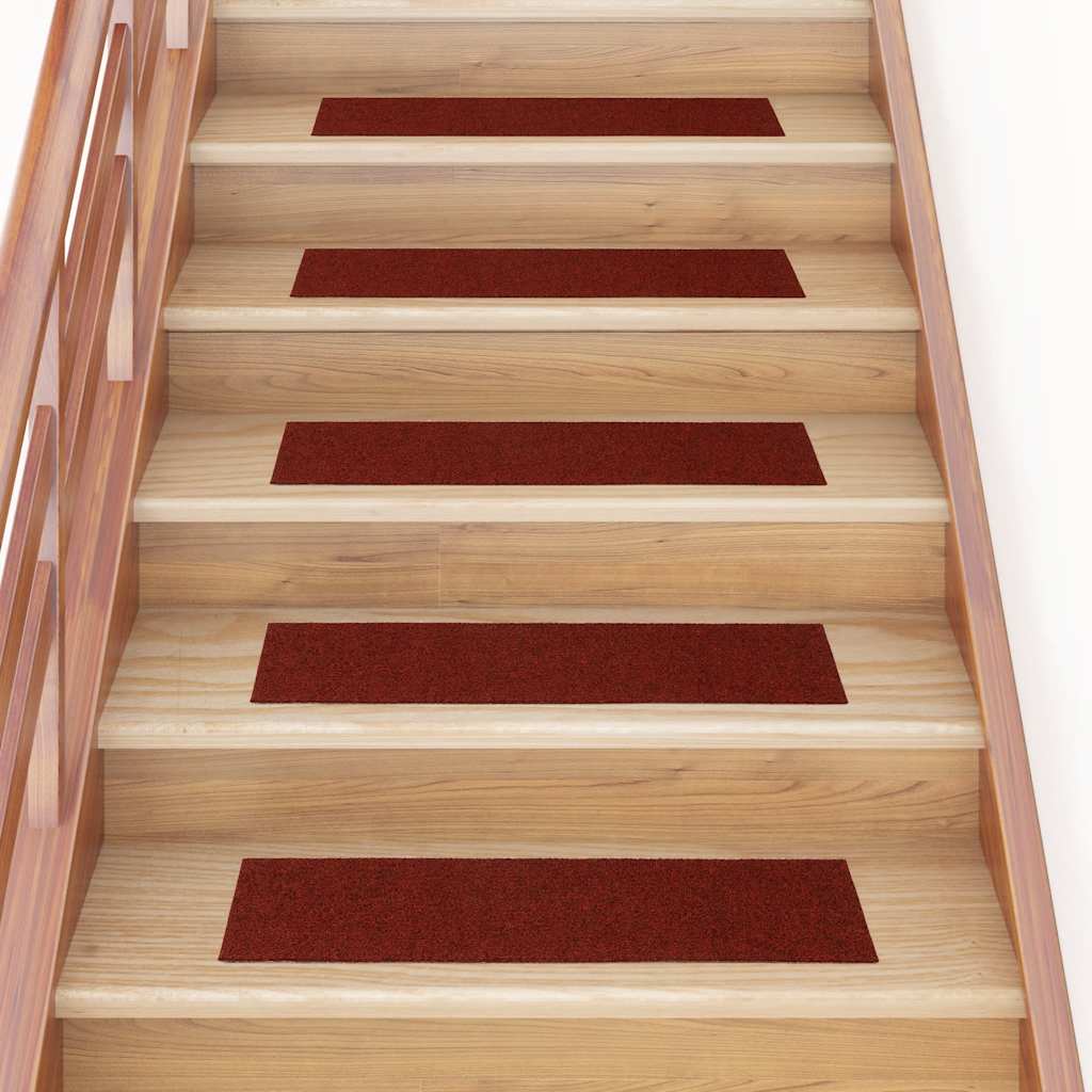 Vidaxl trapmatten zelfklevend 30 stuks 76x20 cm bordeaux rood rechthoekig
