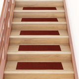 Vidaxl trapmatten zelfklevend 30 stuks 76x20 cm bordeaux rood rechthoekig