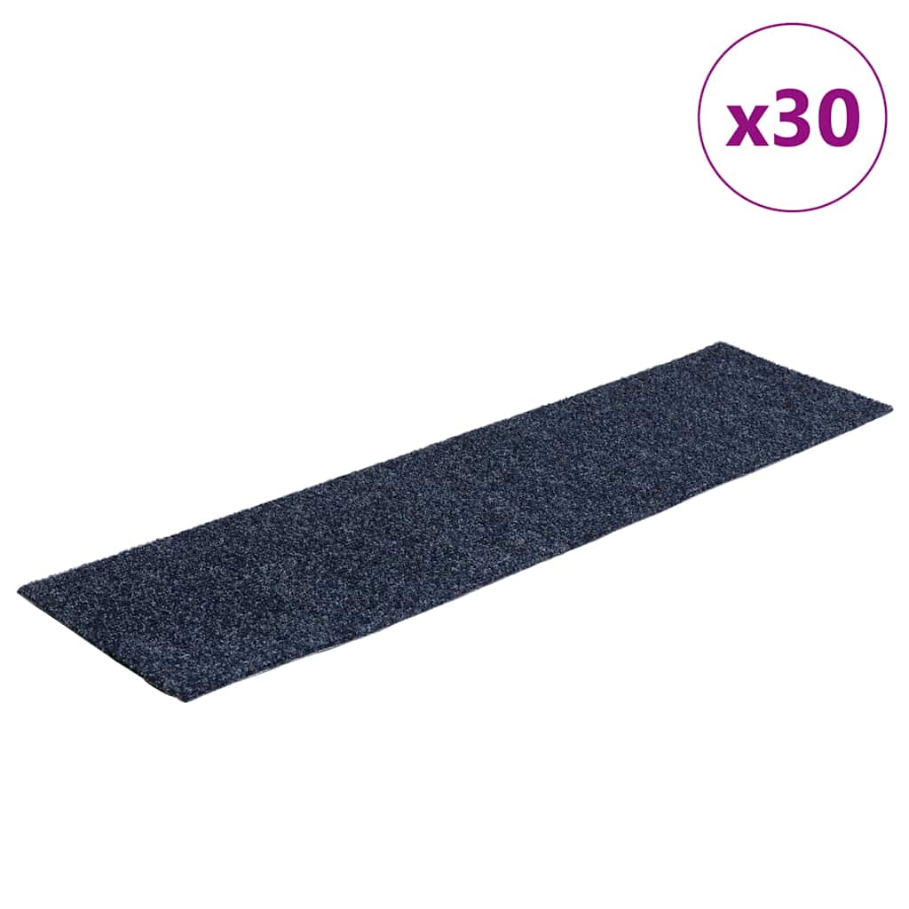 Vidaxl trapmatten zelfklevend 30 stuks 76x20 cm grijs blauw rechthoekig