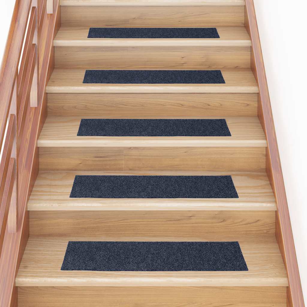 Vidaxl trapmatten zelfklevend 30 stuks 76x20 cm grijs blauw rechthoekig