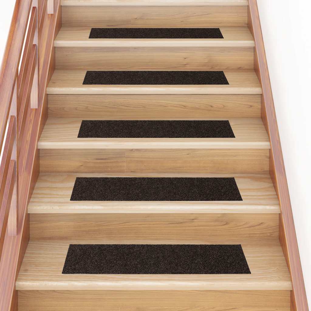 Vidaxl trapmatten zelfklevend 30 stuks 76x20 cm donkerbruin rechthoekig