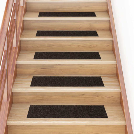 Vidaxl trapmatten zelfklevend 30 stuks 76x20 cm donkerbruin rechthoekig