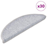 Vidaxl trapmatten 30 st 56x17x3 cm lichtgrijs halfrond