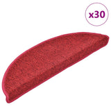 Vidaxl trapmatten 30 st 56x17x3 cm röd halfrond