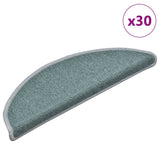 Vidaxl trapmatten 30 st 56x17x3 cm zeeblauw halfrond