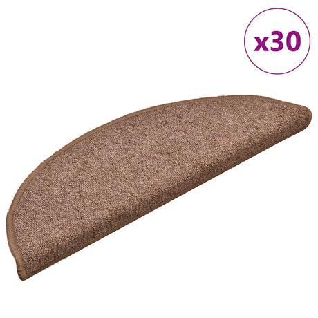 Vidaxl trapmatten 30 st 56x17x3 cm bruin halfrond