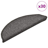 Vidaxl trapmatten 30 st 56x17x3 cm donkergrijs halfrond