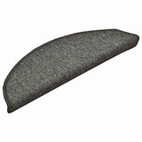 Vidaxl trapmatten 30 st 56x17x3 cm donkergrijs halfrond