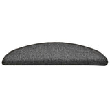 Vidaxl trapmatten 30 st 56x17x3 cm donkergrijs halfrond