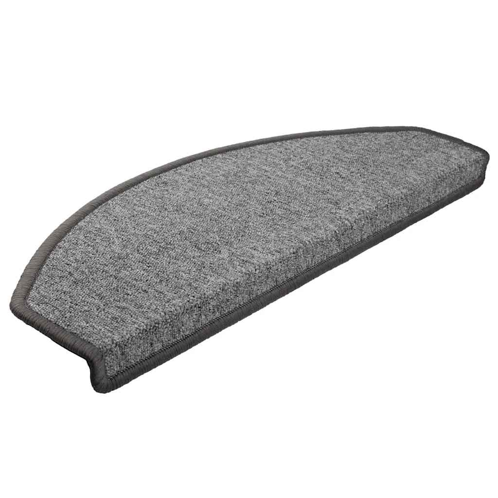 Vidaxl trapmatten 30 st 65x24x4 cm donkergrijs halfrond groot