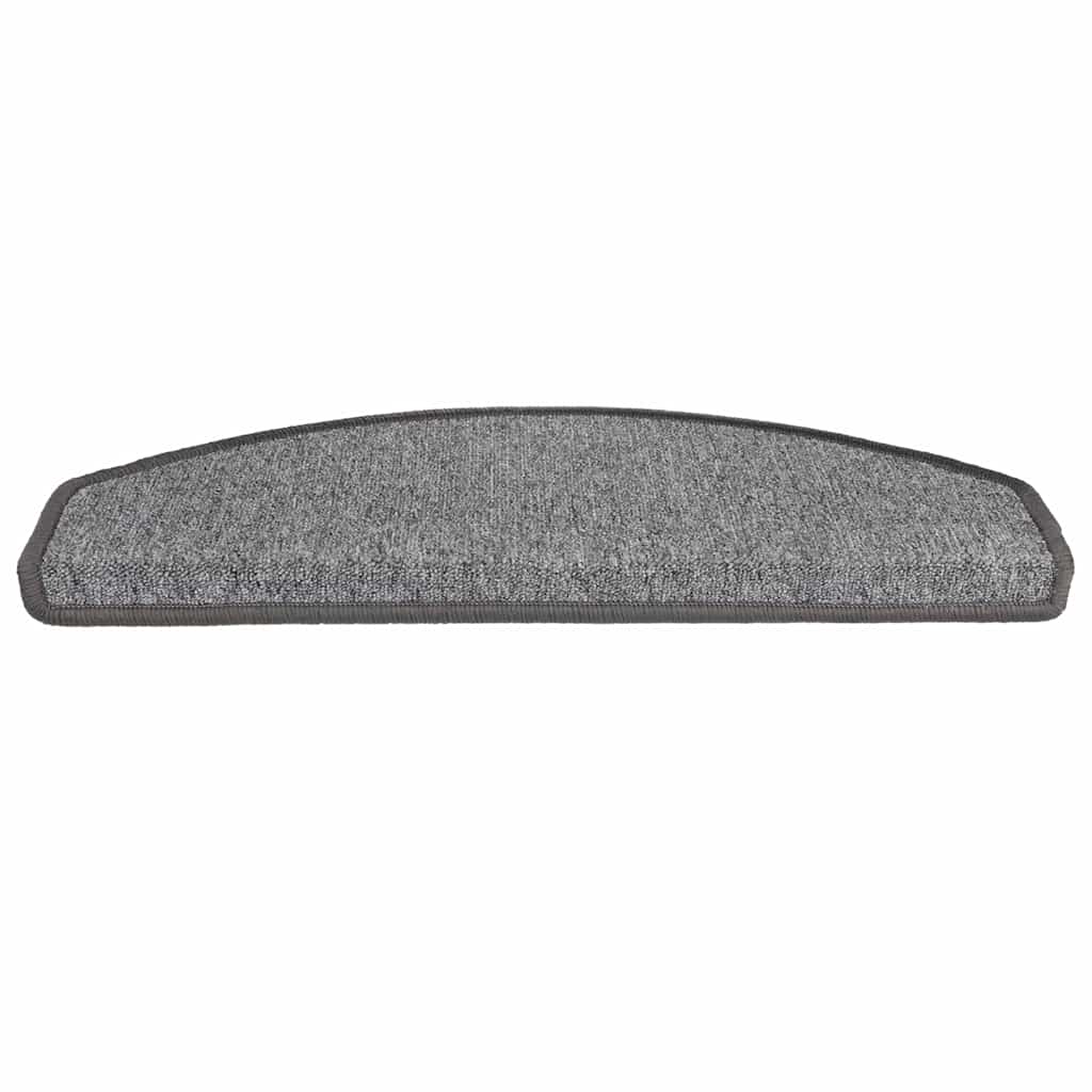 Vidaxl trapmatten 30 st 65x24x4 cm donkergrijs halfrond groot