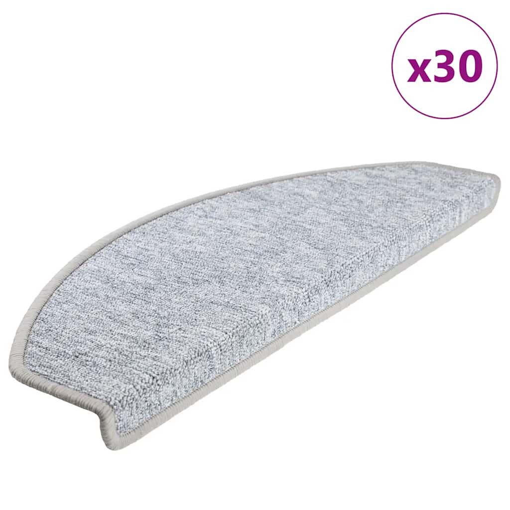 Vidaxl trapmatten 30 st 65x24x4 cm lichtgrijs halfrond groot
