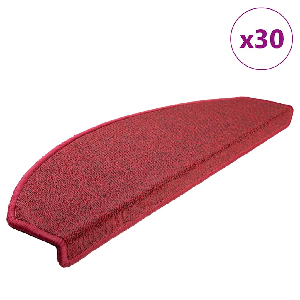 Vidaxl trapmatten 30 st 65x24x4 cm röd halfrond groot