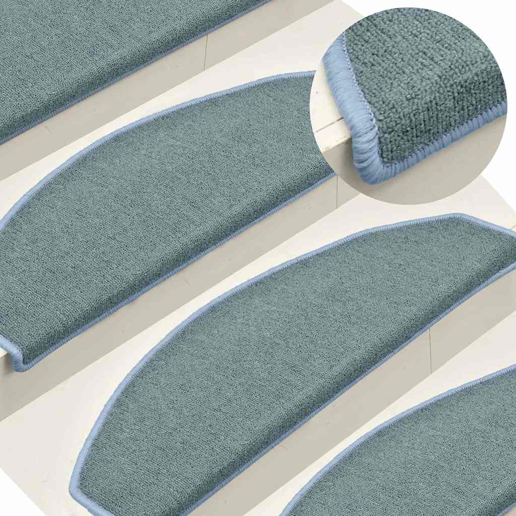 Vidaxl trapmatten 30 st 65x24x4 cm zeeblauw halfrond groot