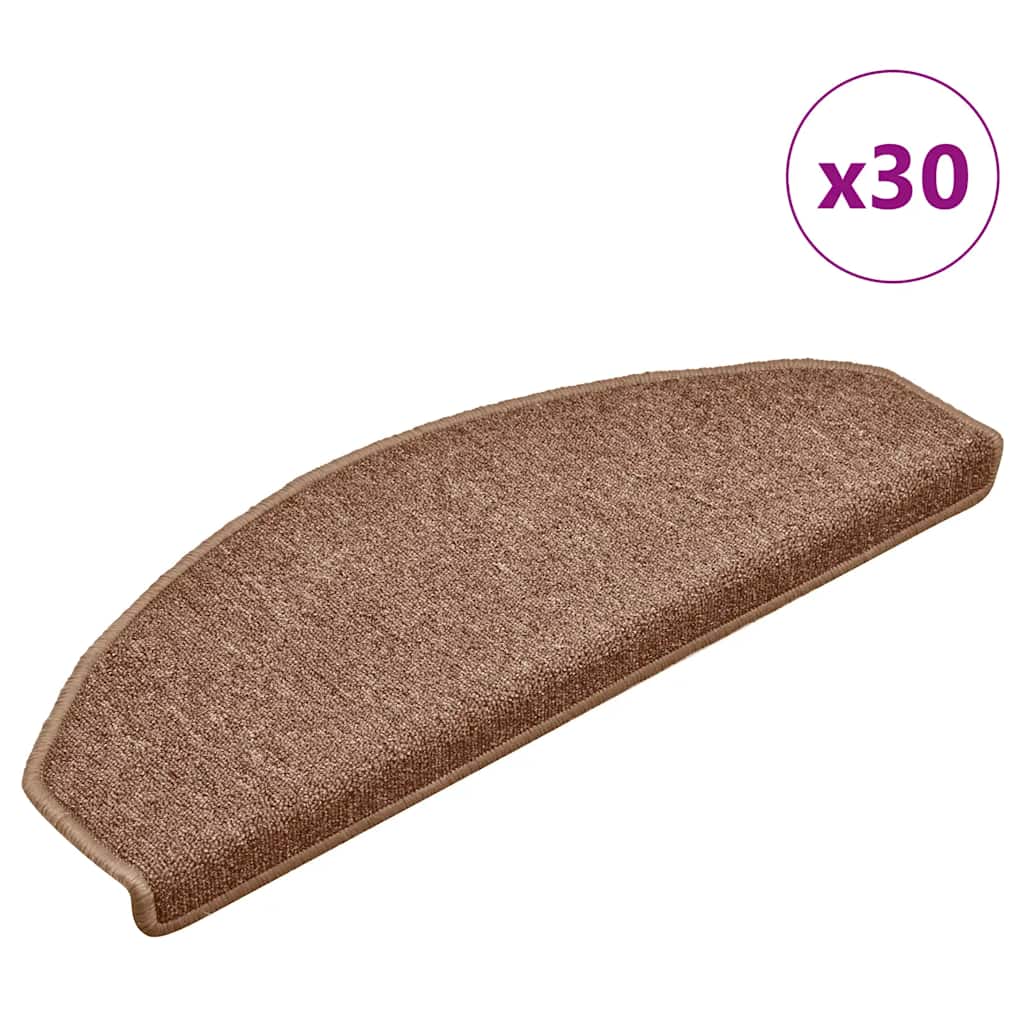 Vidaxl trapmatten 30 st 65x24x4 cm bruin halfrond groot