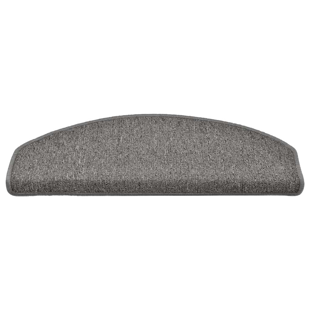 Vidaxl trapmatten 30 st 65x24x4 cm donkergrijs halfrond groot
