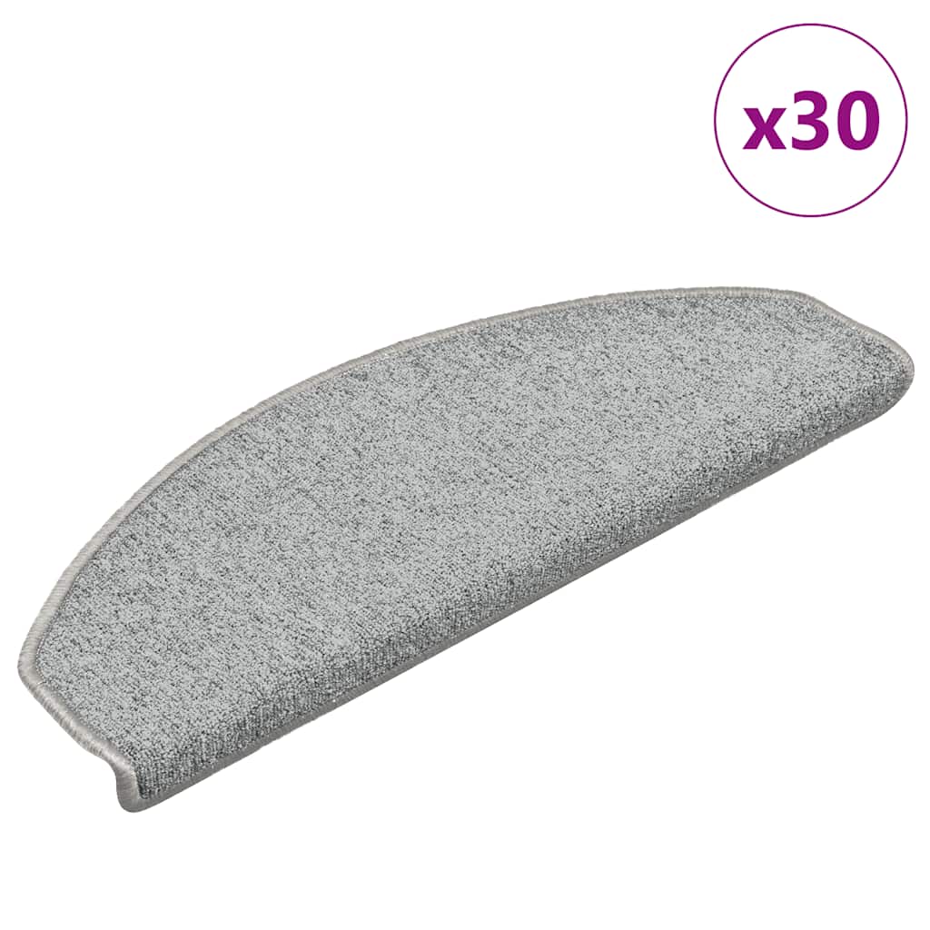 Vidaxl trapmatten 30 st 65x24x4 cm lichtgrijs halfrond groot