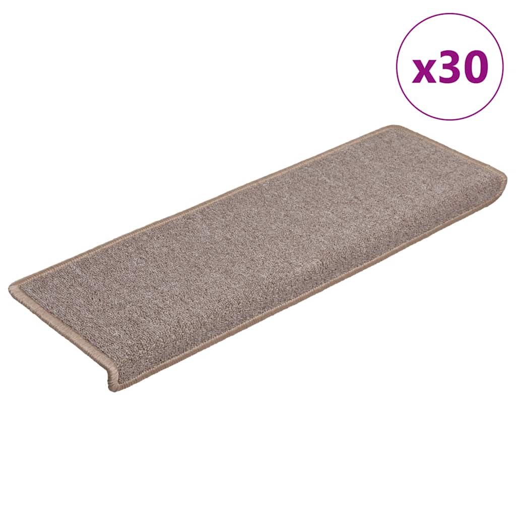 Vidaxl trapmatten 30 st 65x21x4 cm lichtbruin met rechthoekige rand