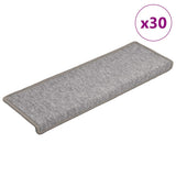 Vidaxl trapmatten 30 st 65x21x4 cm lichtgrijs met rechthoekige rand