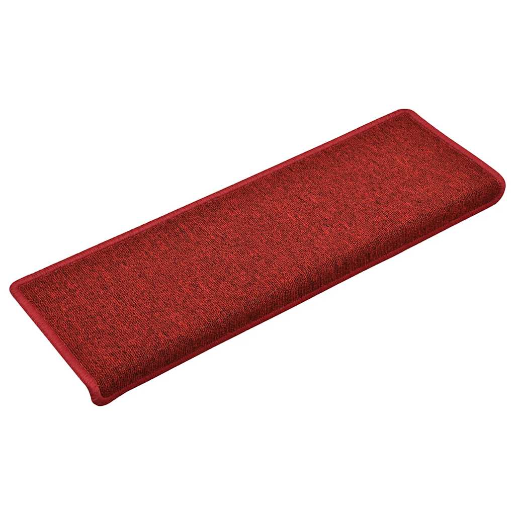 Vidaxl trapmatten 30 st 65x21x4 cm röd rechthoekige rand