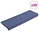 Vidaxl trapmatten 30 st 65x21x4 cm blauw rechthoekige rand