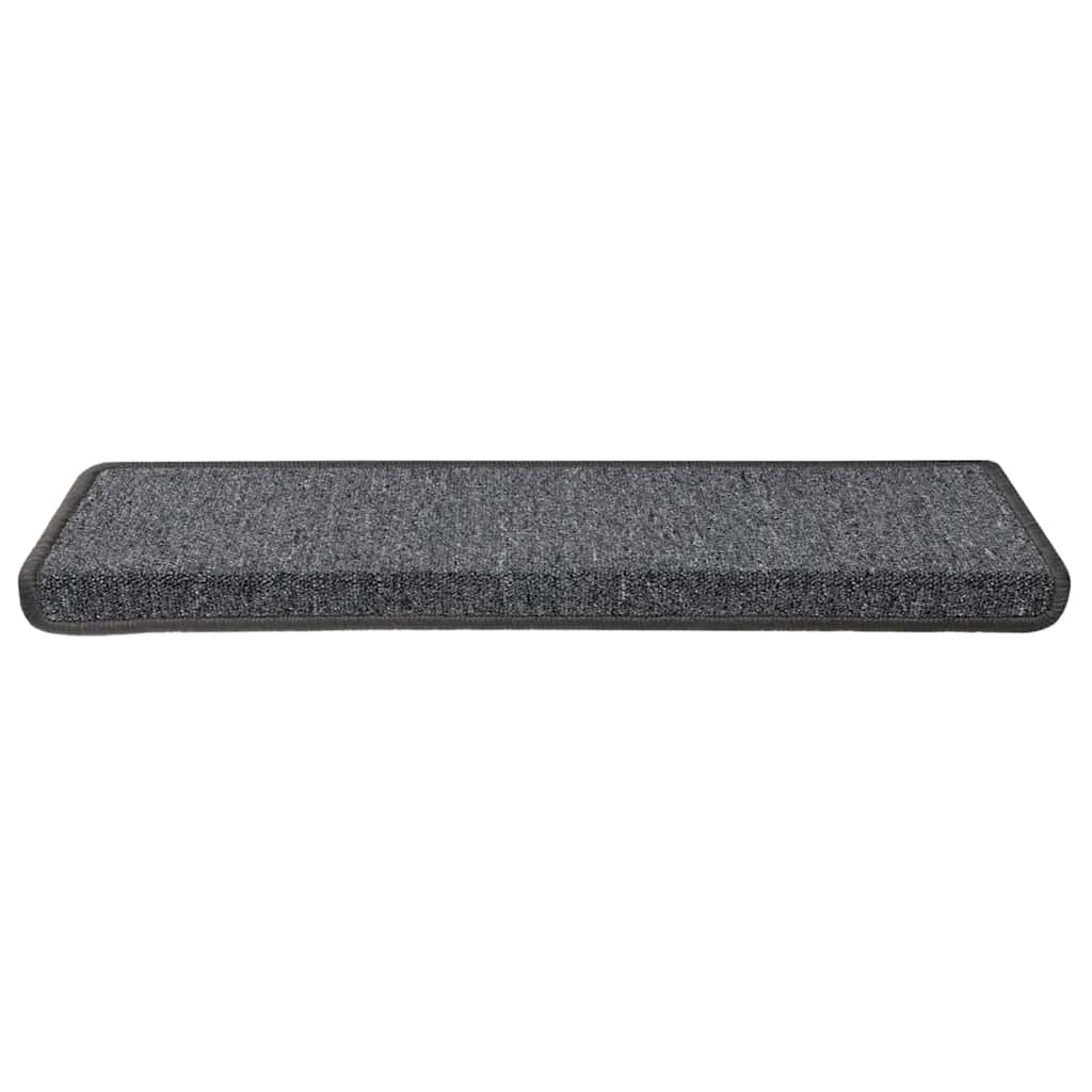 Vidaxl trapmatten 30 st 65x21x4 cm donkergrijs rechthoekige rand