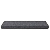 Vidaxl trapmatten 30 st 65x21x4 cm donkergrijs rechthoekige rand