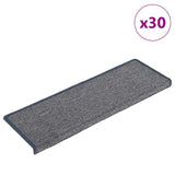 Vidaxl trapmatten 30 st 65x21x4 cm lichtgrijs en blauw met rechthoekige rand
