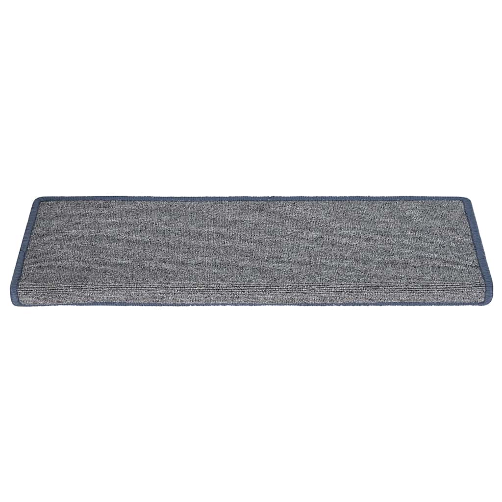 Vidaxl trapmatten 30 st 65x21x4 cm lichtgrijs en blauw met rechthoekige rand
