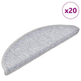 Vidaxl trapmatten 20 st 56x17x3 cm lichtgrijs halfrond