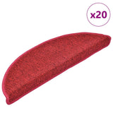 Vidaxl trapmatten 20 st 56x17x3 cm röd halfrond