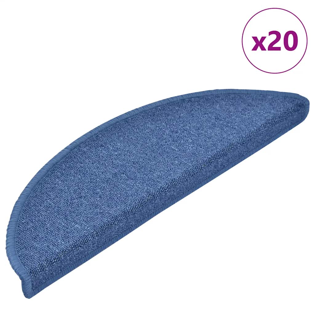 Vidaxl trapmatten 20 st 56x17x3 cm blauw halfrond