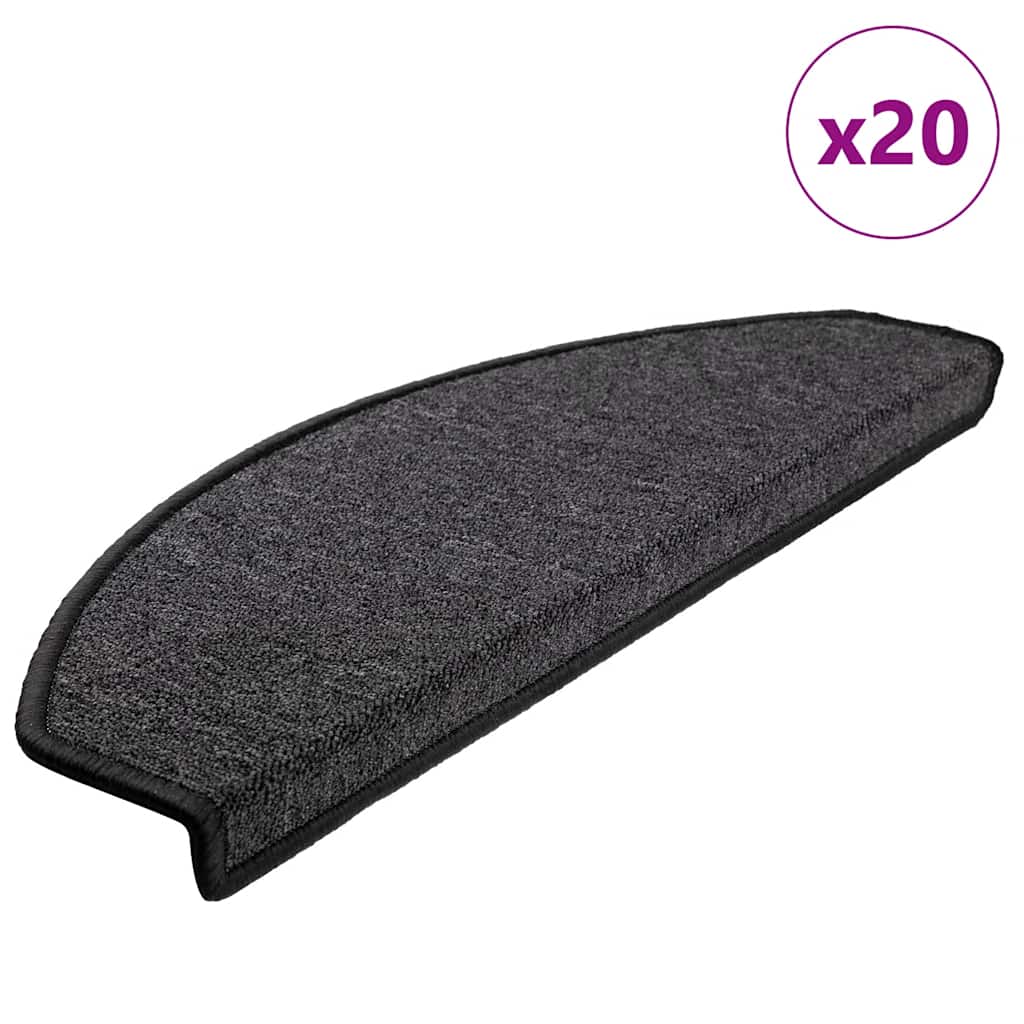 Vidaxl trapmatten 20 st 65x24x4 cm antraciet halfrond groot