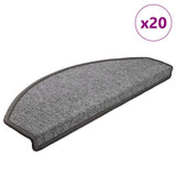 Vidaxl trapmatten 20 st 65x24x4 cm donkergrijs halfrond groot