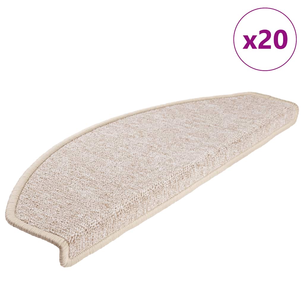 Vidaxl trapmatten 20 stuks 65x24x4 cm taupe halfrond groot