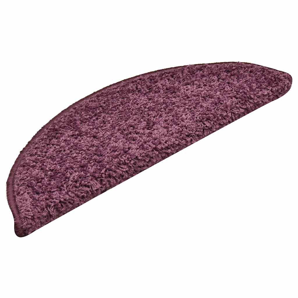 Vidaxl trapmatten 30 st 56x17x3 cm donkerpaars halfrond