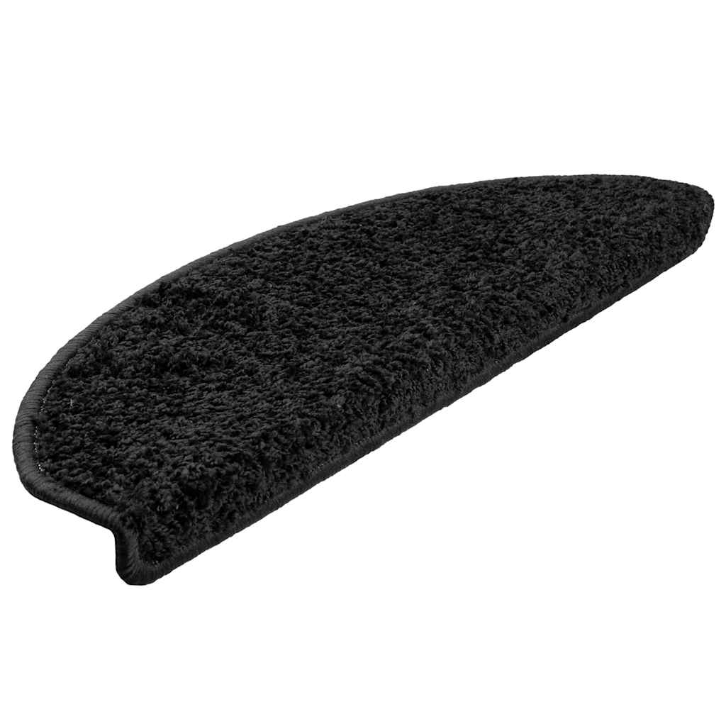 Vidaxl trapmatten 30 st 65x21x4 cm zwart halfrond groot